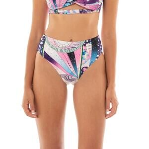 Agua Bendita Penelope Bikini Bottom in Eter Design Pink Size 2XL NWT